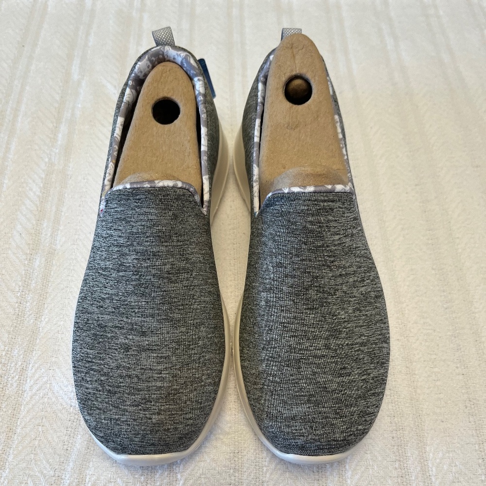 Gray Performance Skechers with Colorful Piping